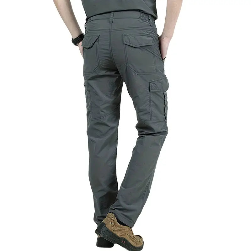Casual men's cargo pants Simples Market gray quick-dry outdoor hiking trousers with multiple pockets
