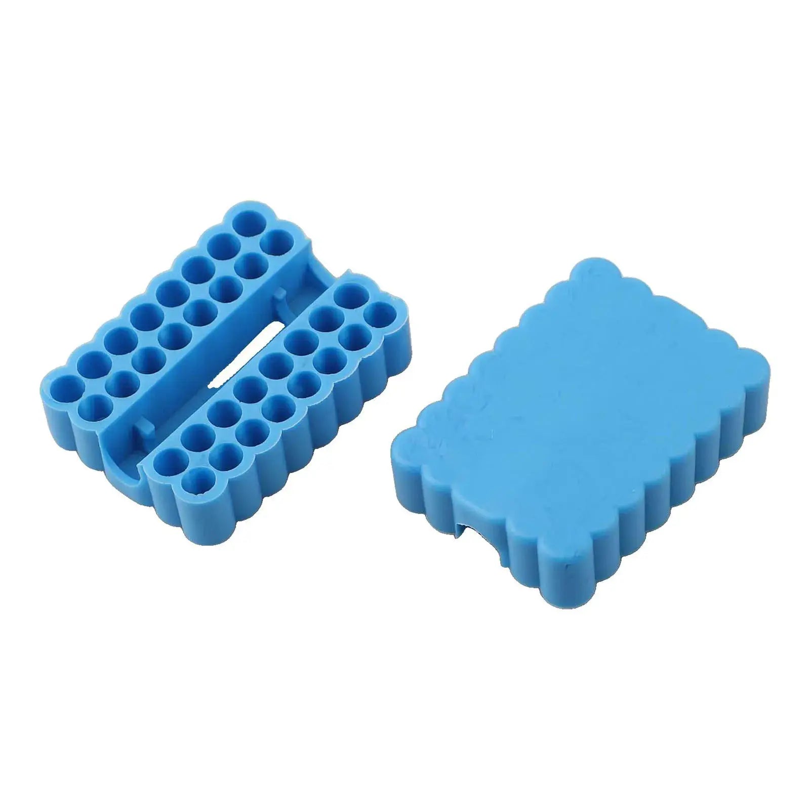 Blue 2-piece bit holder organizer with 32 holes for 6.35mm hex shank bits, Simples Market