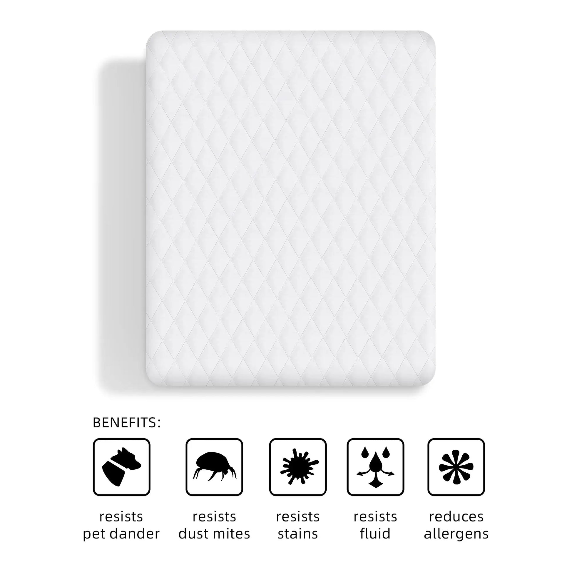 Quilted waterproof mattress covers, 2-piece set, white, by Simples Market, wrinkle- and stain-resistant
