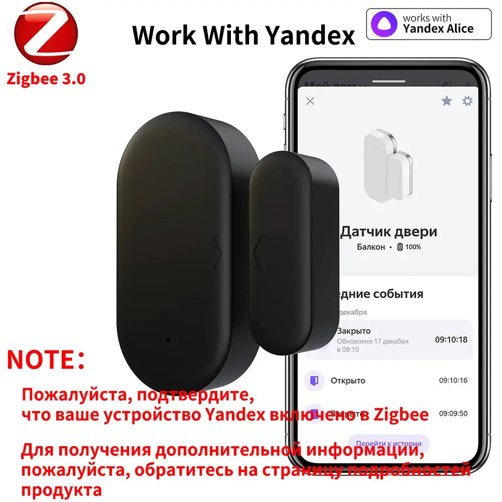 Zigbee 3.0 Contact Sensor Door And Window Sensor Hub Required Works With Home Assistant Alexa Yandex ZHA Zigbee2MQTT HA