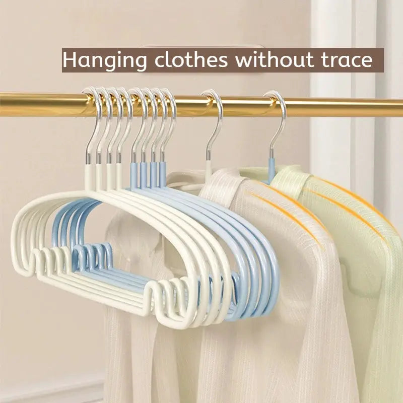 Clothes hangers 10-pack non-slip, white and light blue, Simples Market