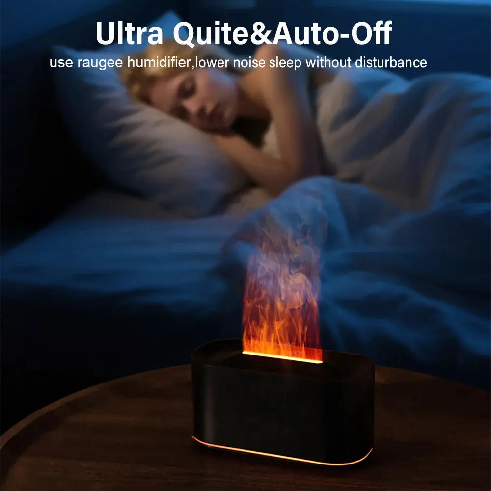 Aroma Humidifier Flame Essential Oils Diffuser For Home Bedroom Mini Air Fragrance Diffuser With LED Night Light