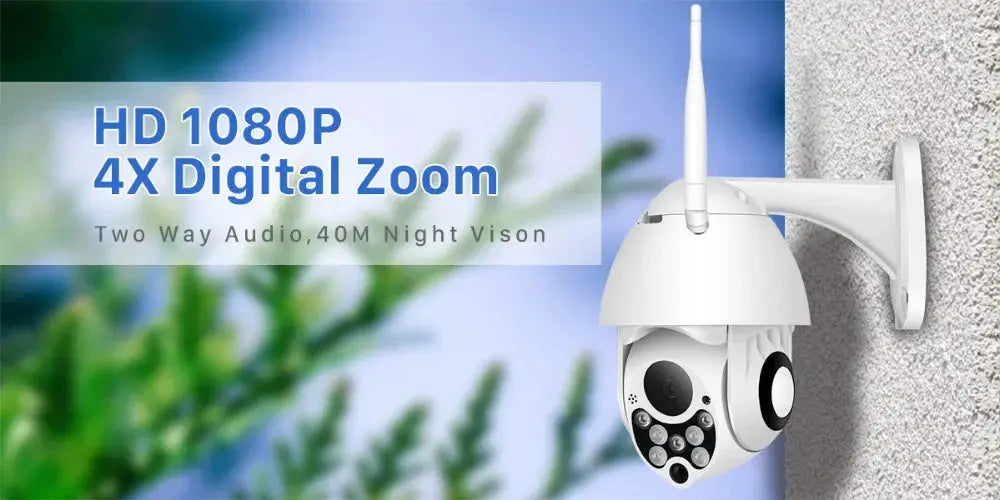 Simples Market YCC365 Plus PTZ outdoor security camera, white, 1080P HD, 4x digital zoom