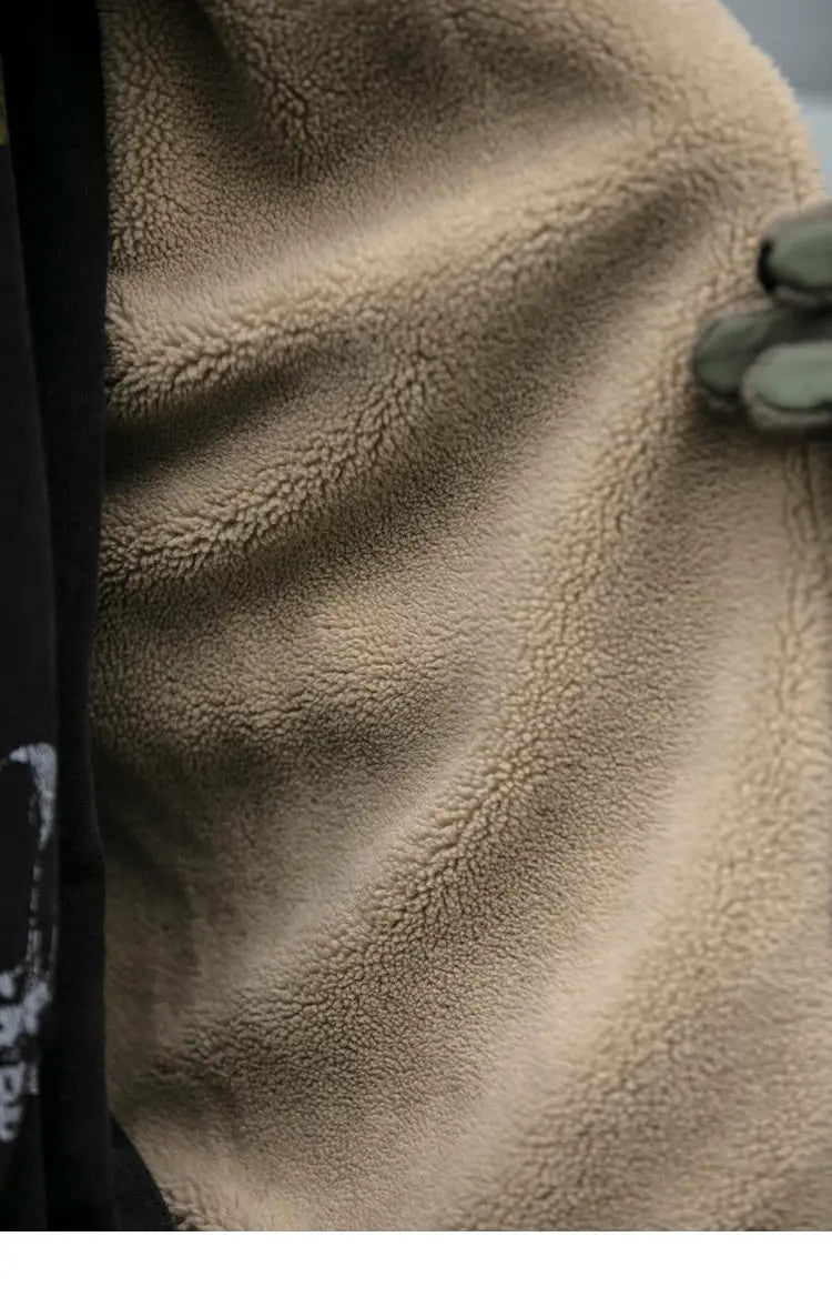 Japanese Vintage Polar Fleece Jacket for men, beige, Simples Market, thick warm fleece close-up