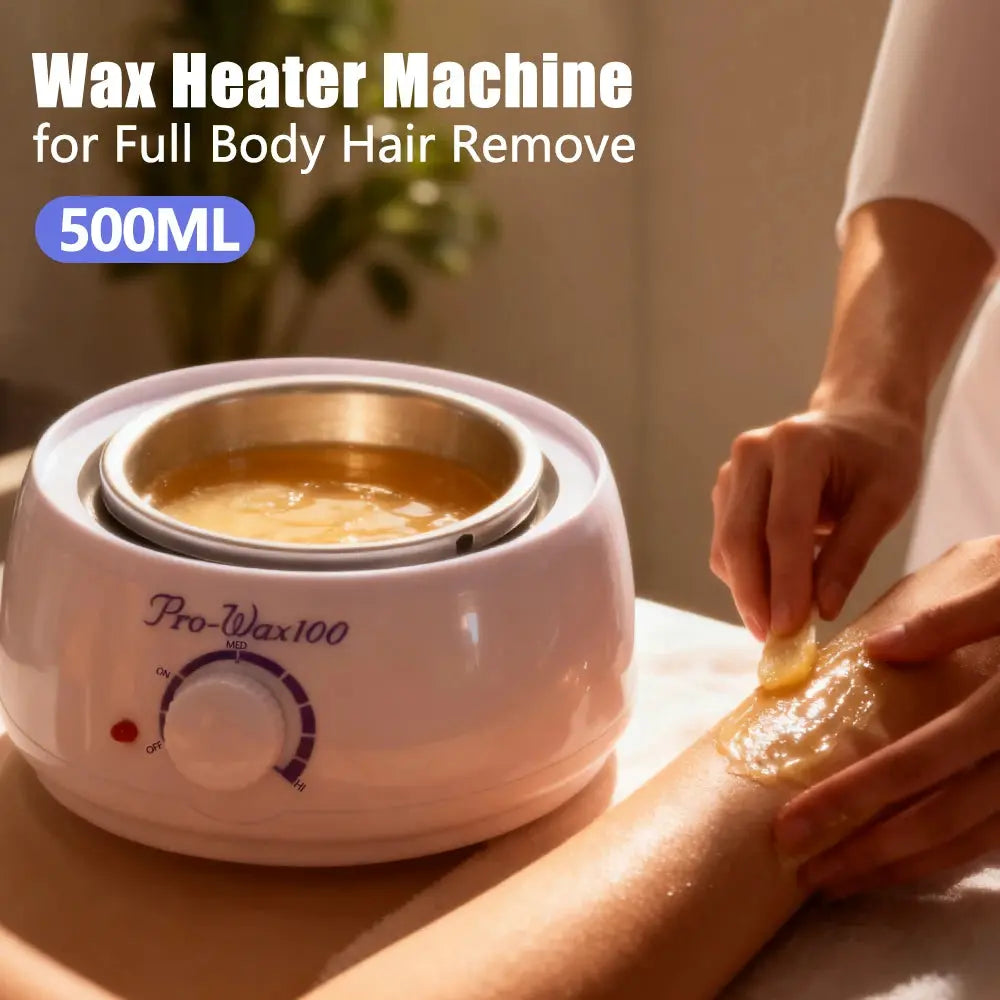 White electric wax warmer with 500ML bowl, Pro-Wax100 model, used on an arm.