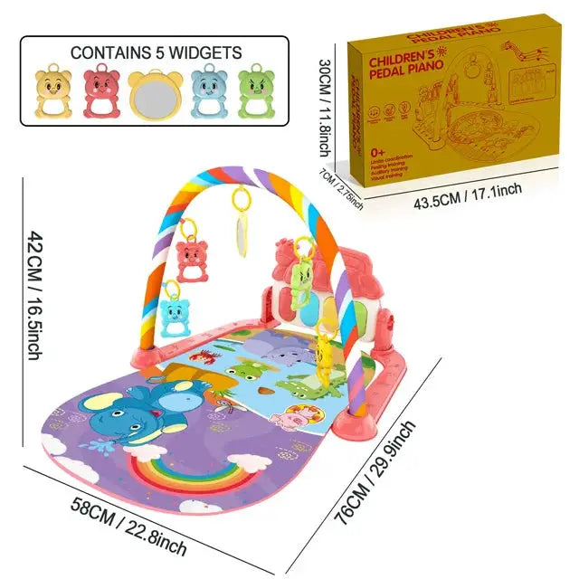 Baby Music Activity Gym Play Mat For Newborn And Infant Crawling Development With Piano Keyboard Toys Gift