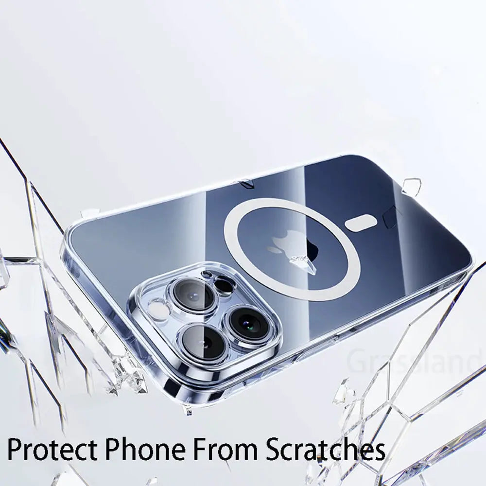 Simples Market crystal-clear MagSafe back case for iPhone 16 15 14 13 12 11 Pro XR XS Max 7 8 Plus