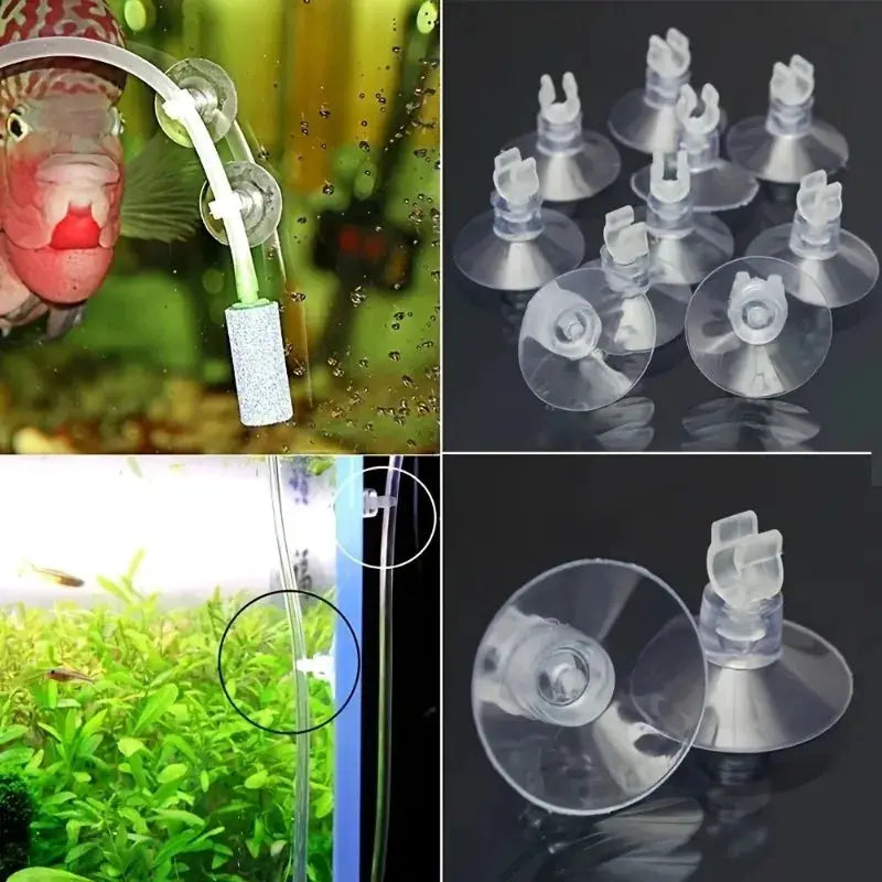 Rubber Aquarium Suction Cup Holders For Air Hoses And Oxygen Tubes 5 Or 10 Pack Durable PVC