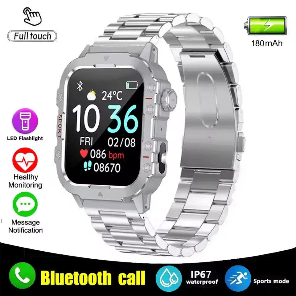 VitalTime Android Smartwatch 1.44 Inch Color Screen Bluetooth Calling Blood Oxygen BP Monitoring Health Tracking