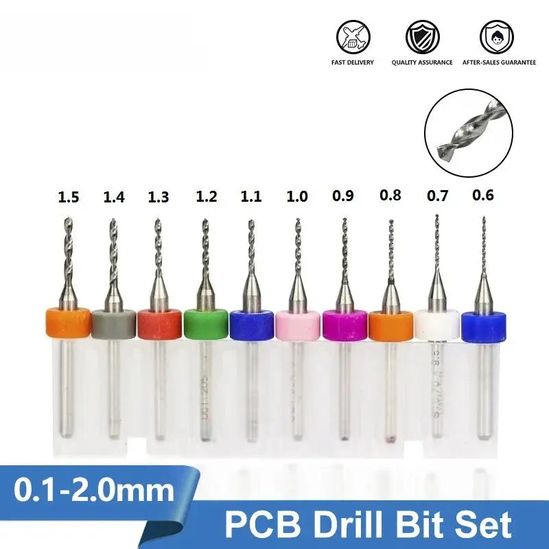 XCAN 0.1mm–2.0mm Carbide PCB Drill Bit Set for Printed Circuit Boards Mini CNC Drilling
