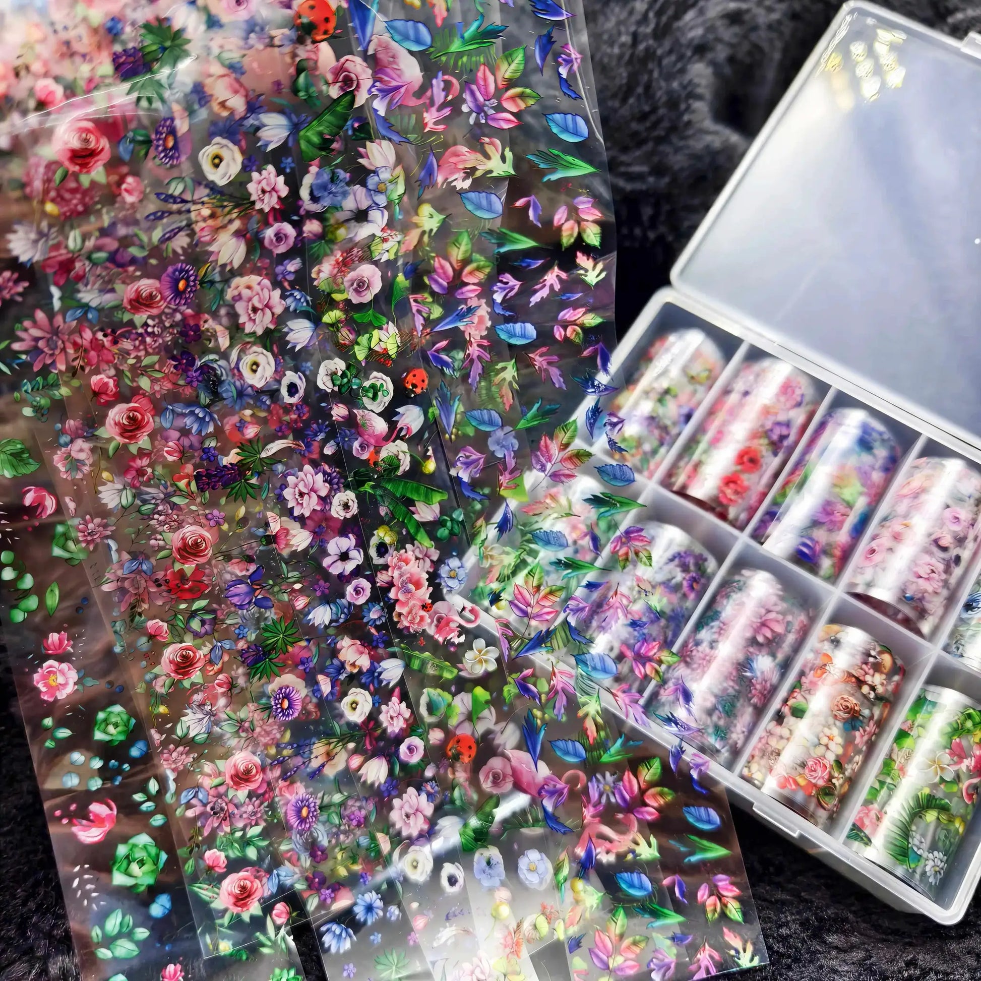 Simples Market 10-roll Halloween floral plaid angel marble nail foil sheets for nail art transfer paper stickers