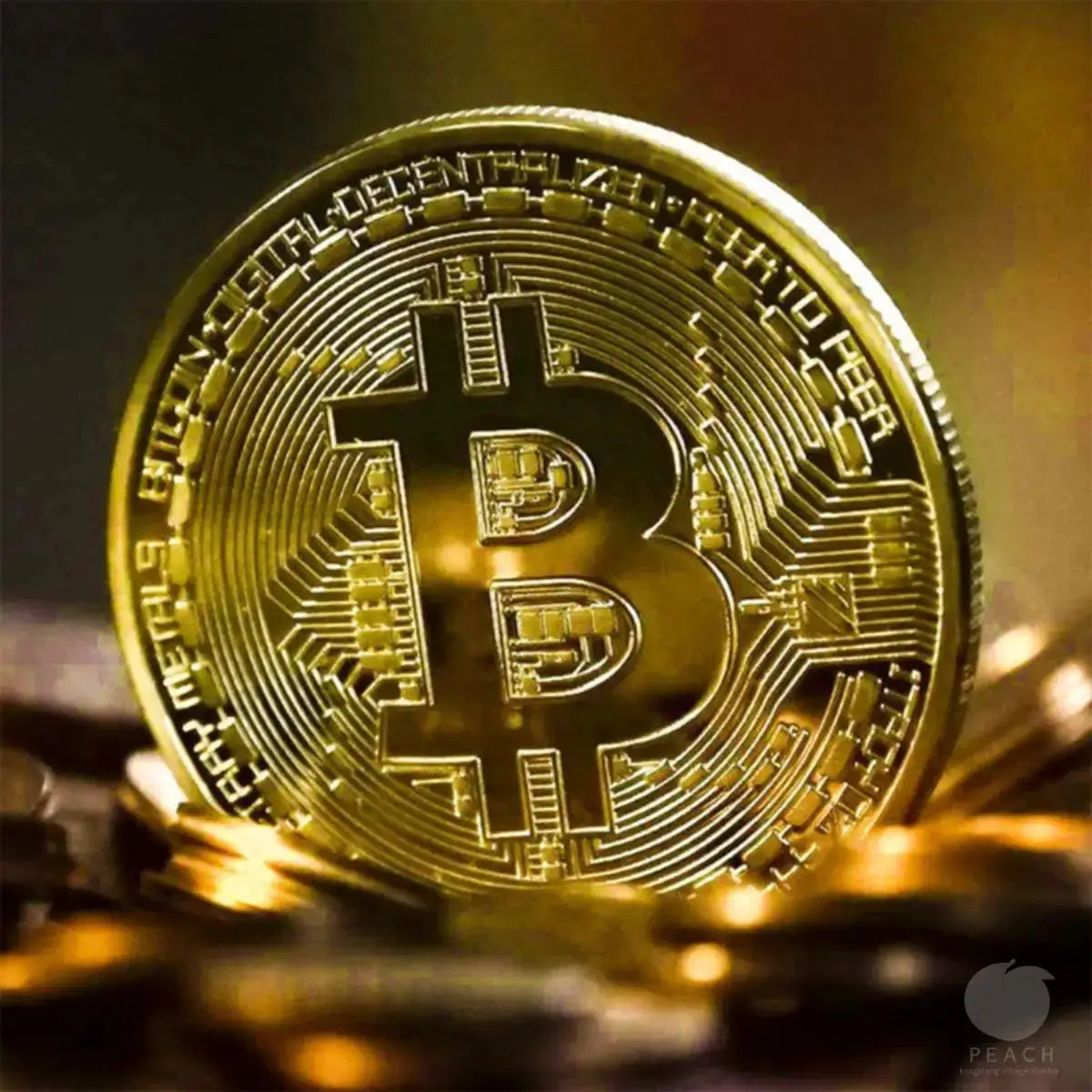 Gold Plated Bitcoin Coin Collectible And Commemorative Physical Art Piece Gift For Birthday