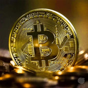 Gold Plated Bitcoin Coin Collectible And Commemorative Physical Art Piece Gift For Birthday