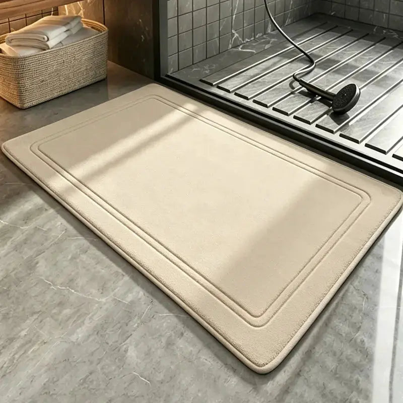 Grey bathroom rug, non-slip quick-dry bath mat for home bathroom decor