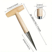 Stainless Steel Hand Dibber With Wood Handle For Sowing Seeds Transplanting Plants Planting Bulbs And Digging