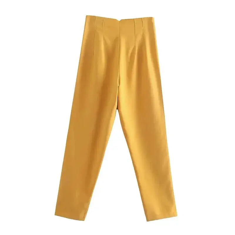 HXAO Ladies High Waist Formal Office Pants Pencil Trousers For Women Black Pink White