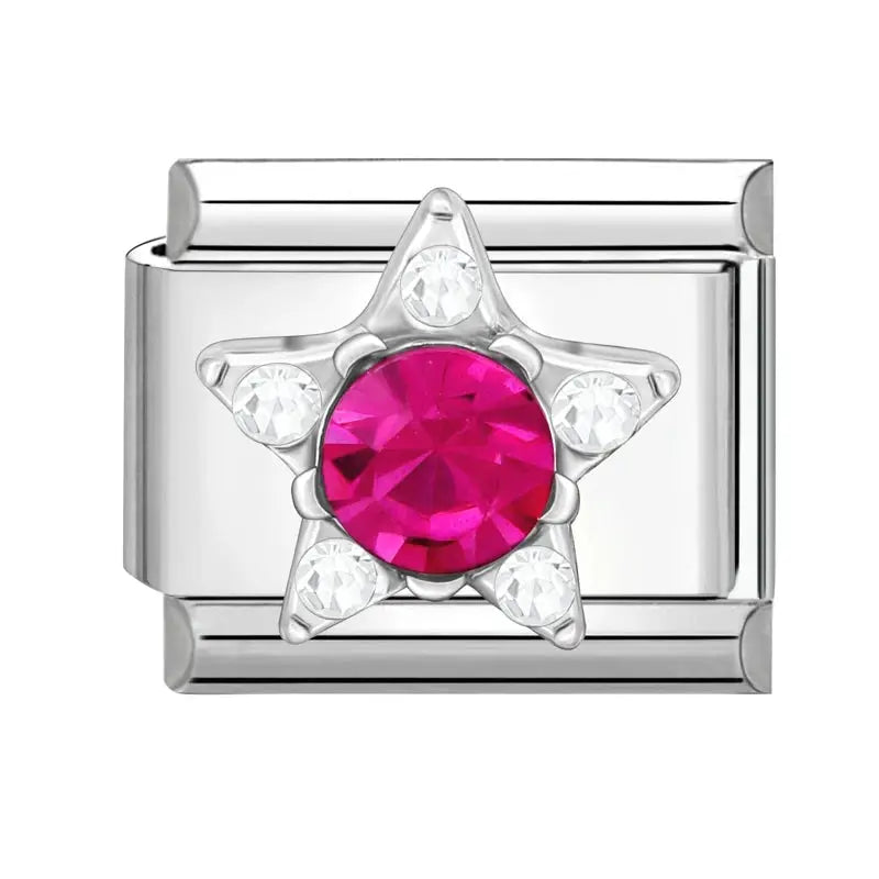 Zircon Moon Cherry Bow Knot Butterfly Heart Star Italian Charm Links For 9mm Bracelet Stainless Steel DIY Jewelry Gifts