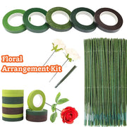 Green Flower Stem Sticks DIY Floral Material Handmade Wire Stem Self Adhesive Floriculture Tape Paper Tape For Bouquets