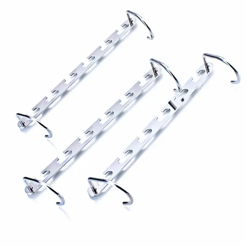 1 to 3 Pieces 37cm Multifunctional Space Saving Metal Hangers With Magic Hook Six Hole Wardrobe Organizer