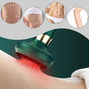 Handheld anti cellulite massager by Simples Market with green suction cup for legs and body slimming