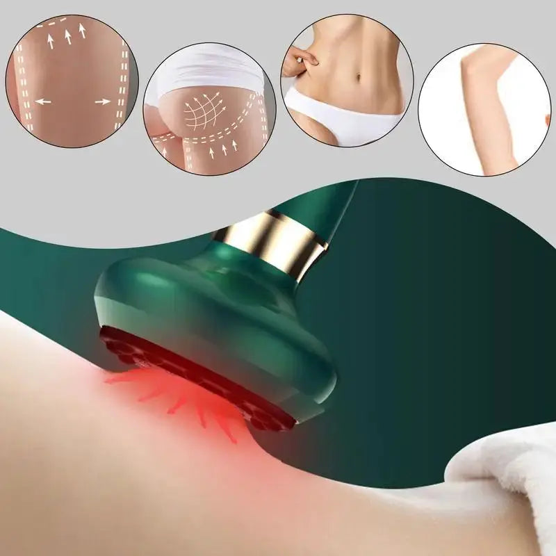 Handheld anti cellulite massager by Simples Market with green suction cup for legs and body slimming