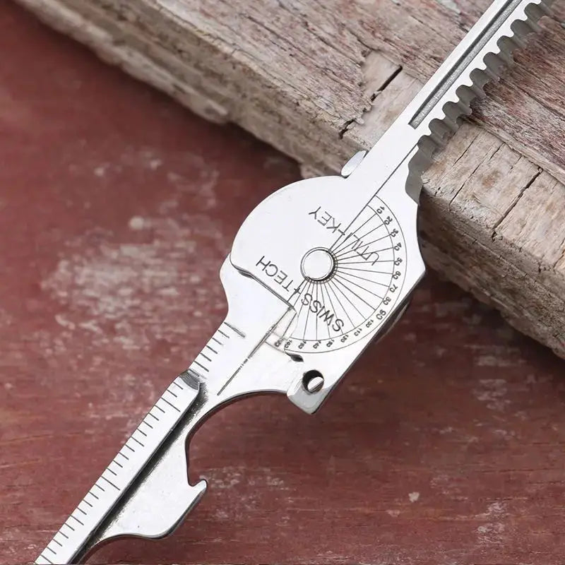 Simples Market 8-in-1 stainless steel multi-tool keychain with folding screwdriver and bottle opener