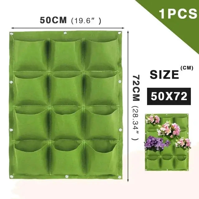 Wall Hanging Pockets Planting Bags Vertical Garden Planter Indoor Outdoor Use Home Decor Grow Bags
