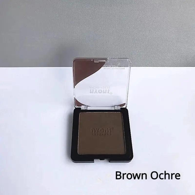 Drawing powder compact in brown ochre; Simples Market blendable pastel, graphite and charcoal pigment for wet or dry use
