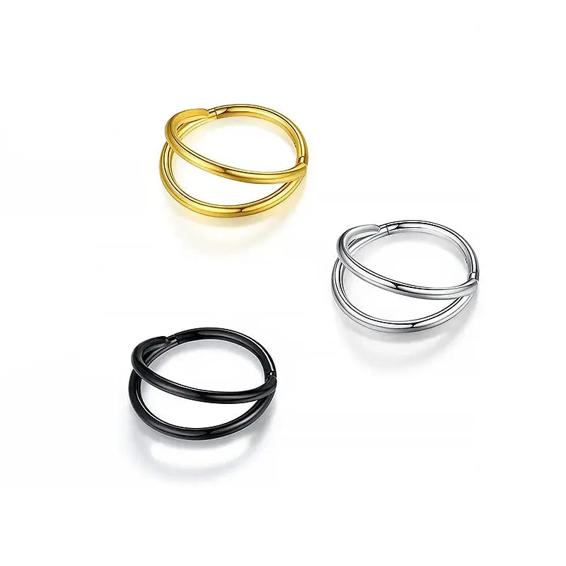 Double Septum Rings Open Nose Hoops Cartilage Hoop Earrings Nose Piercing 16G 18G 20G 6mm 8mm 10mm