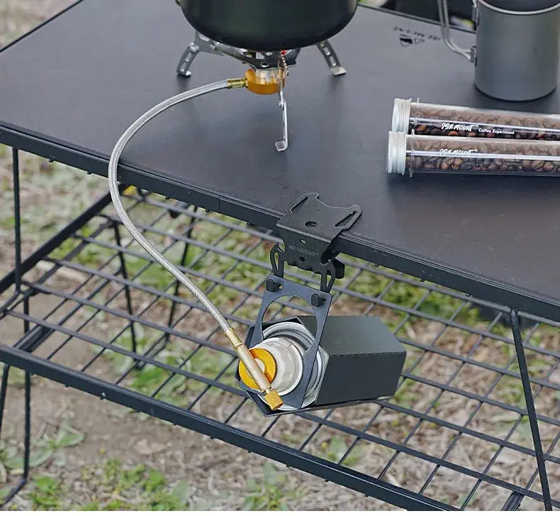 Simples Market Hang Gas Canister Hook with hanging plate and bottle opener for outdoor camping stove setups