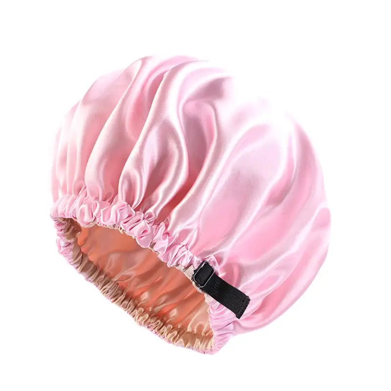 SilkNest Satin Sleep Bonnet Adjustable Double Layer Large Satin Lining For All Night Curly Hair Protection