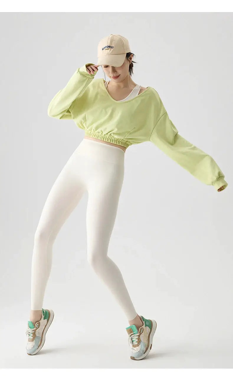 Simples Market BIVIGAOS seamless sharkskin leggings for women, white, thin elastic tight-fitting