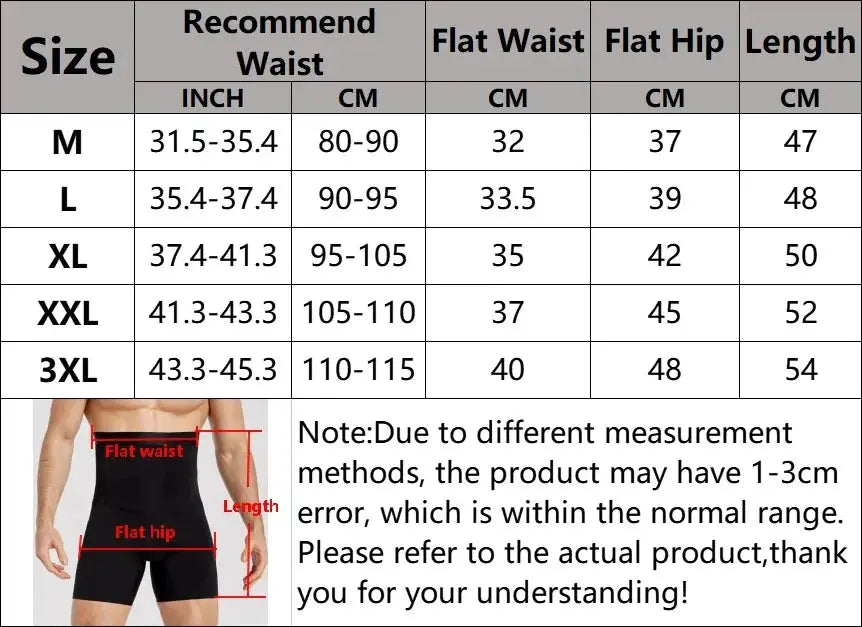 Men's tummy-control shapewear shorts, black high-waist body shaper by Simples Market