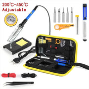 15 Piece Soldering Iron Kit 60W 450 C Adjustable Temperature Welding Tool Set With Solder Sucker Tin Wire EU Plug 220V
