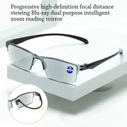 NovaVision Smart Auto Zoom Reading Glasses With Autofocus Power And Anti Blue Light Half Rim For Near And Far Vision