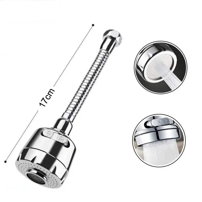Simples Market chrome 17cm universal kitchen faucet adapter with flexible coil hose and 2/3-mode spray head