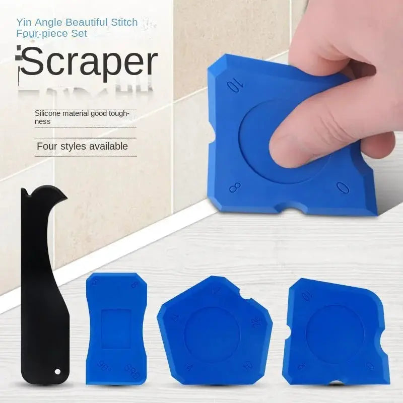 4 Piece Silicone Caulking Tool Set For Smooth Sealant Application And Professional DIY Finishes In Bathroom And Kitchen