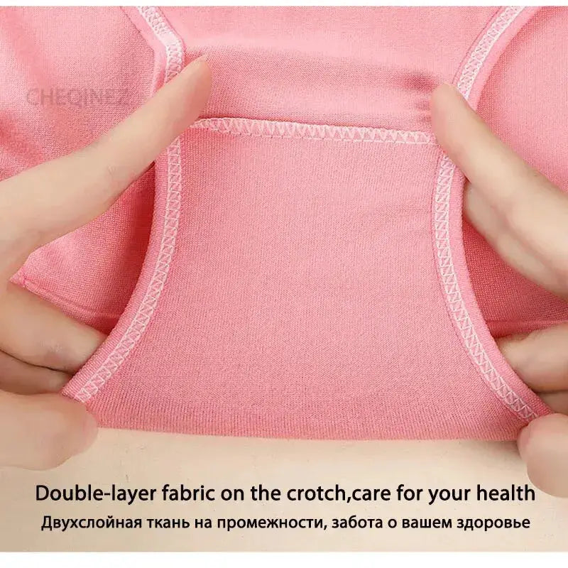Pink cotton women's panties, solid color with double-layer crotch for breathable plus-size briefs