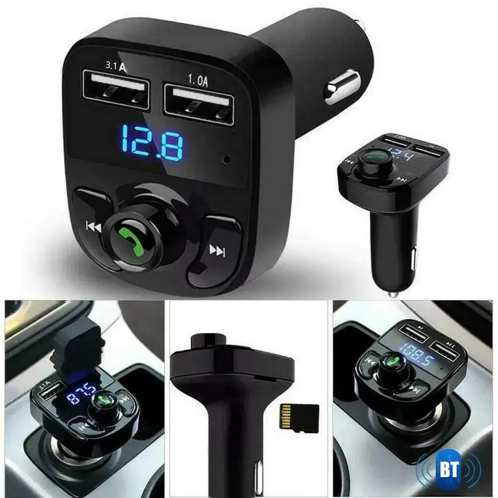 NovaDrive Wireless Bluetooth FM Transmitter MP3 Player Hands Free Calling and Dual USB Charger