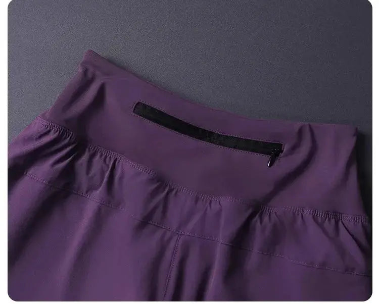 Simples Market women's purple 2-in-1 shorts with back zip pocket