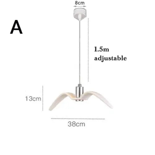 Simples Market Seagull-design pendant lamp, LED chandelier with adjustable 1.5m cord and 38cm wide bird-shaped ceiling light