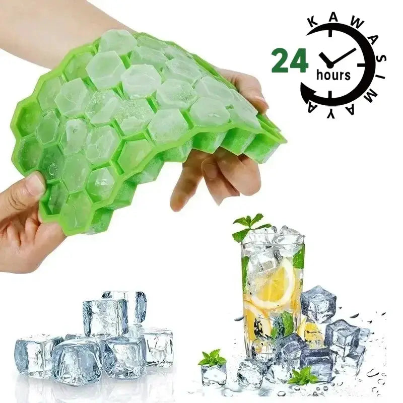 37 Cavity Silicone Ice Cube Mold Reusable BPA Free With Lids DIY Popsicle Mold Ice Tray For Ice Cubes