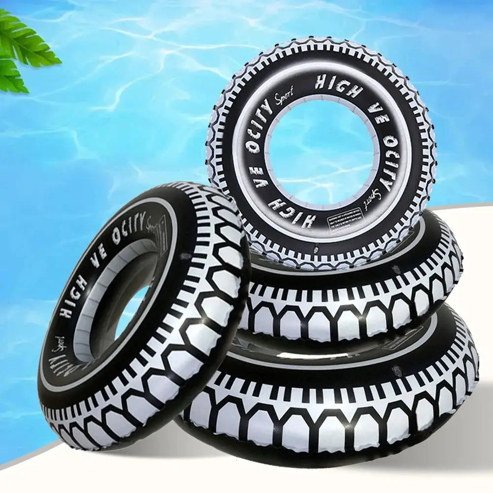 Inflatable Tire Swim Tube Pool Float Thickened PVC Ring With Leakproof Valve For Beach And Pool Fun