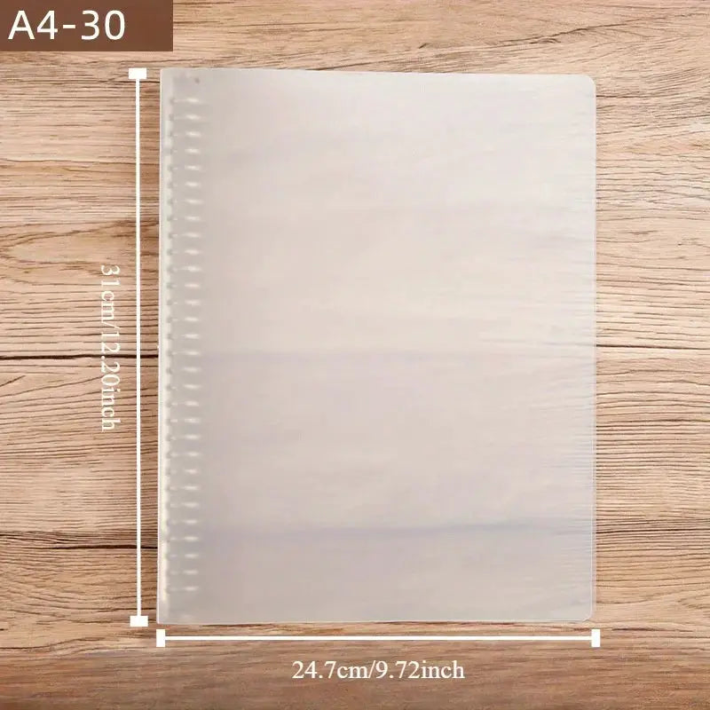 Simples Market A4 ringed binder with clasp, 175-page capacity, translucent PP plastic