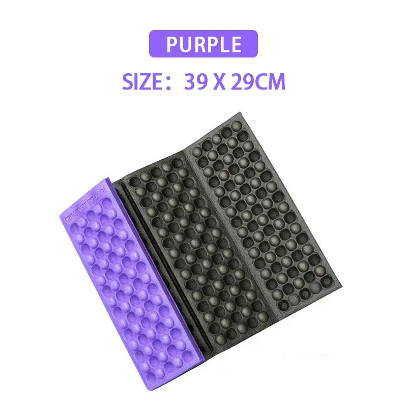 Camping foam pad by Simples Market, purple and black waterproof seat cushion with bubble texture, 39x29cm