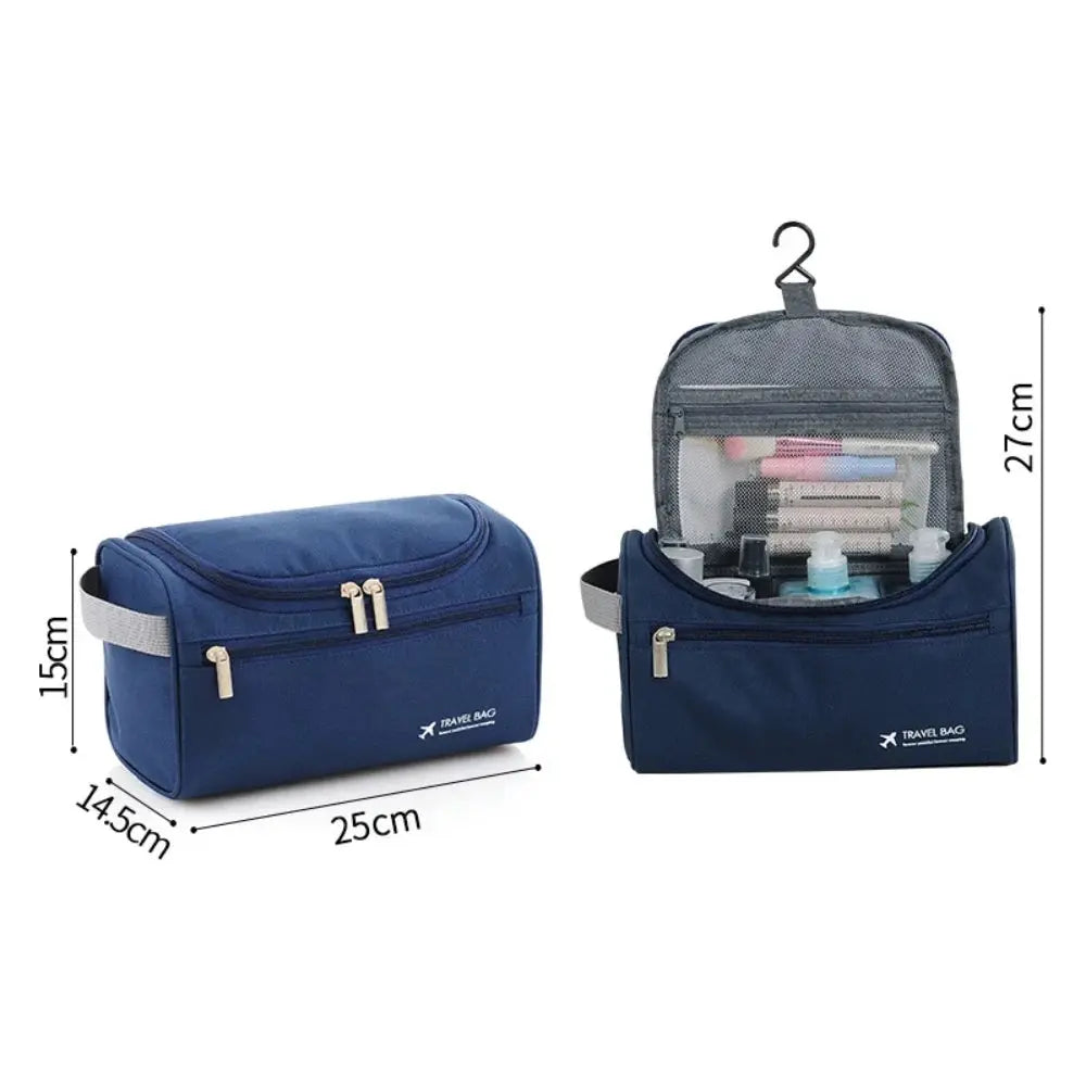AquaGuard Travel Toiletry Organizer Waterproof Nylon Bag With Hanging Design And High Capacity