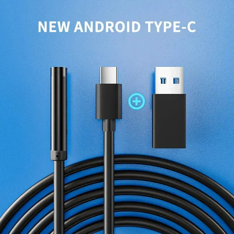 7.0mm Type C USB Endoscope Camera IP67 Waterproof 6 LEDs Flexible Borescope For Android Phone PC