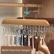 Multi-function bra hanger; 9 pink clip hangers for wardrobe with 360° rotation.
