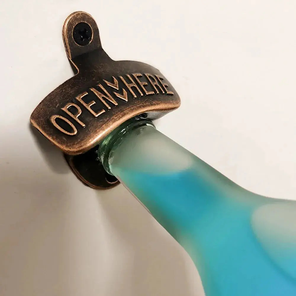 Zinc Alloy Wall Mounted Beer Bottle Opener Retro Antique Kitchen Style With Screws