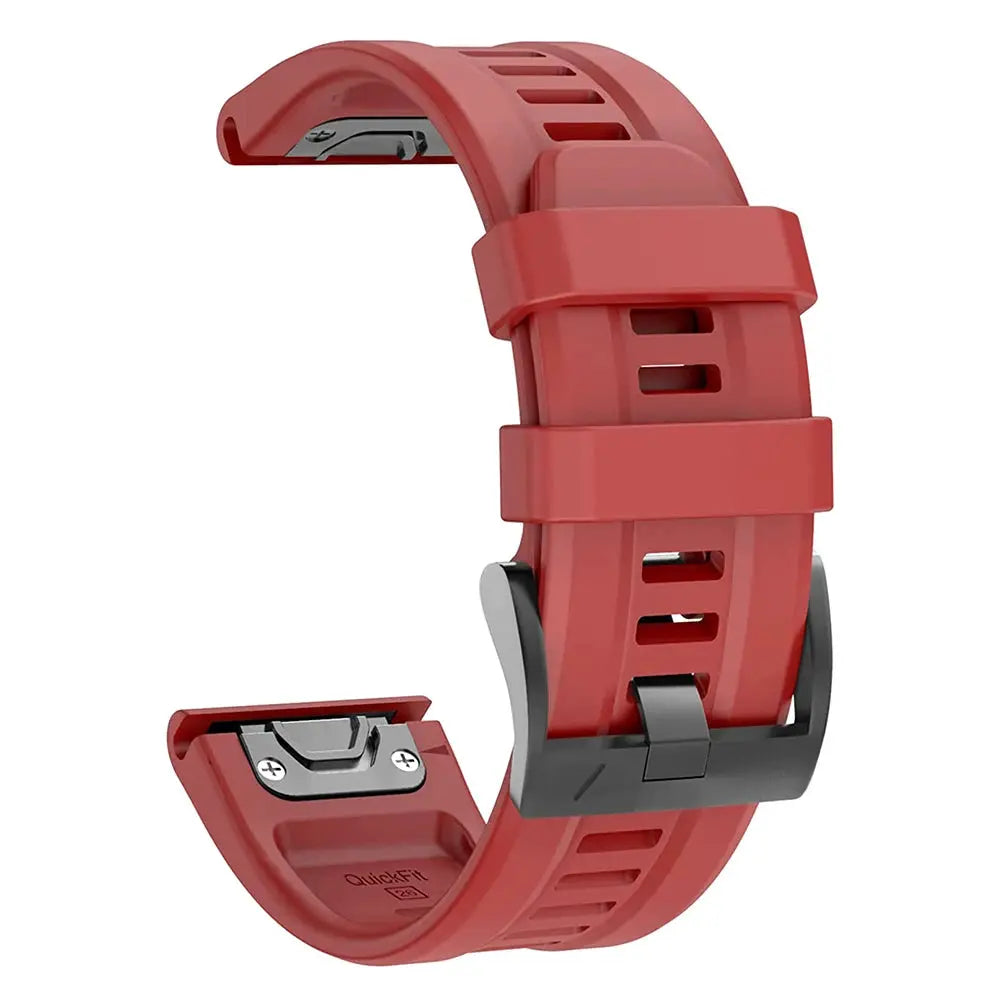 QuickFit silicone watch strap by Simples Market, red, 22/26mm, for Garmin Epix Gen 2 and Fenix series